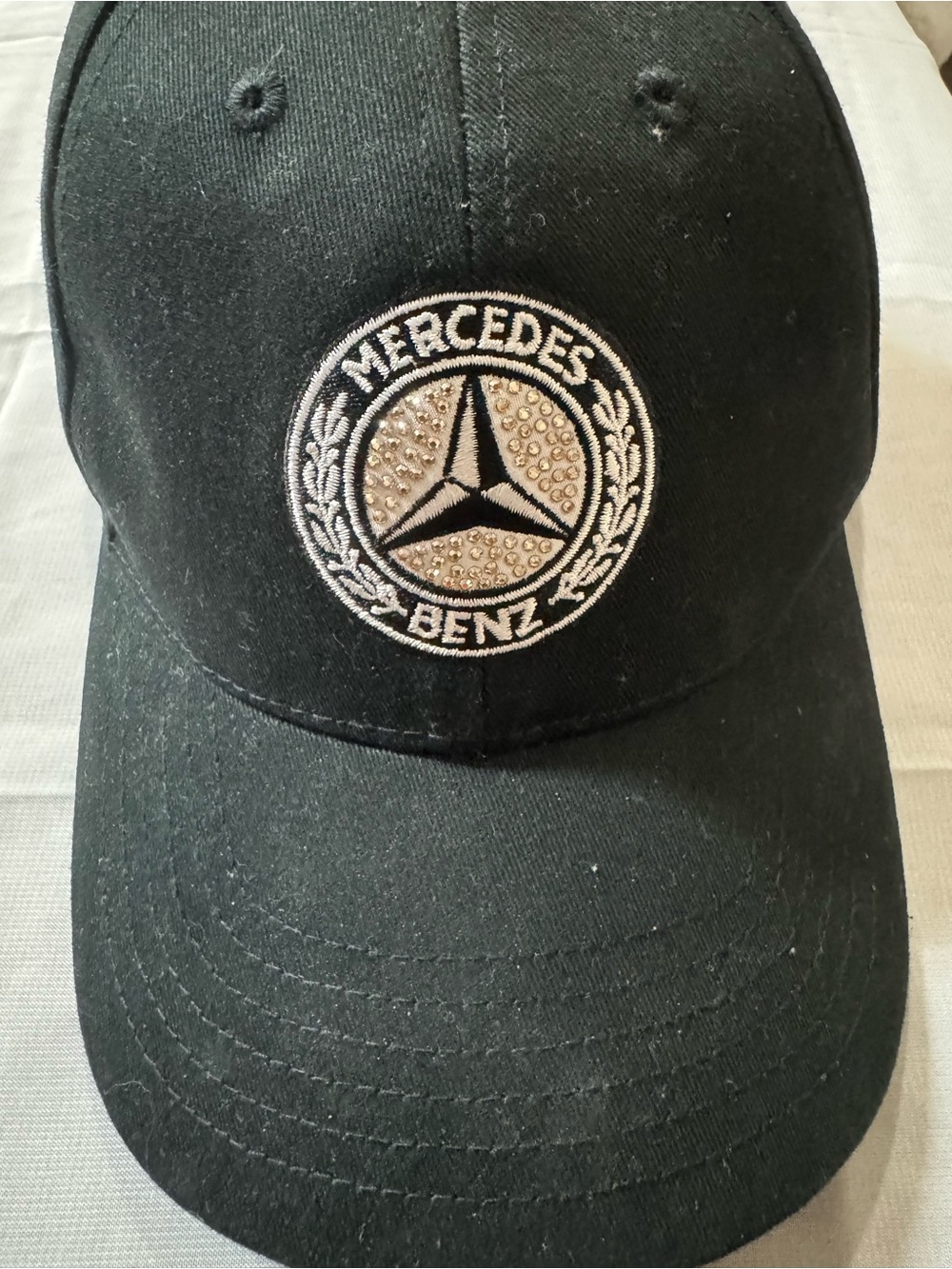 Mercedes-Benz Black Embroidered Sparkly Logo Baseball Cap hat - Unisex.